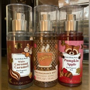 Bath And Body Works Mini Bundle White Coconut Caramel, Pumpkin Apple etc…
